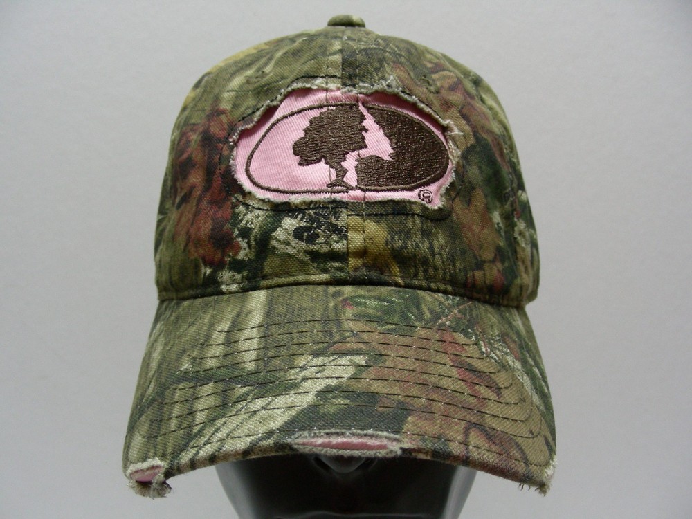 MOSSY OAK - PINK & CAMO - ONE SIZE ADJUSTABLE STRAPBACK BALL CAP HAT!