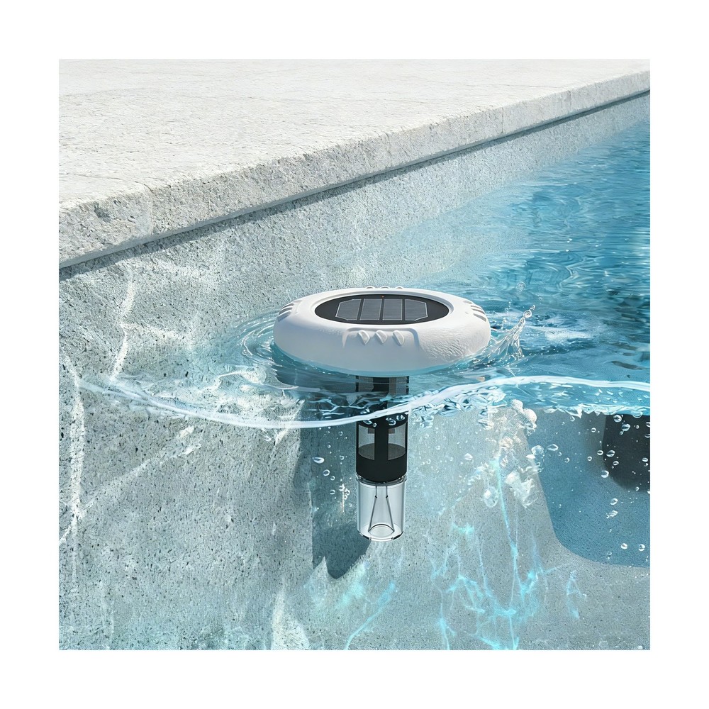 Solar Pool Ionizer- Self Cleaning Copper Anodes, Smart Control & Automatic Fl...
