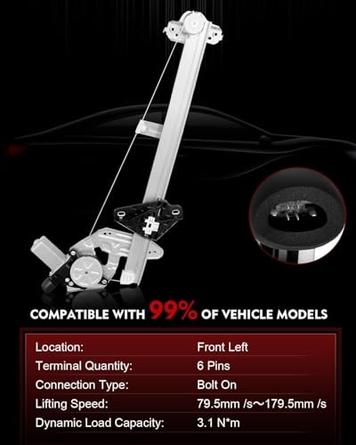 Front Left Driver Side Power Window Regulator with Motor for:-Honda Fit Base