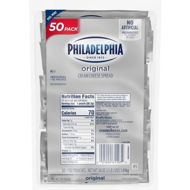 Kraft Original Cream Cheese Pouches (50 Pack)