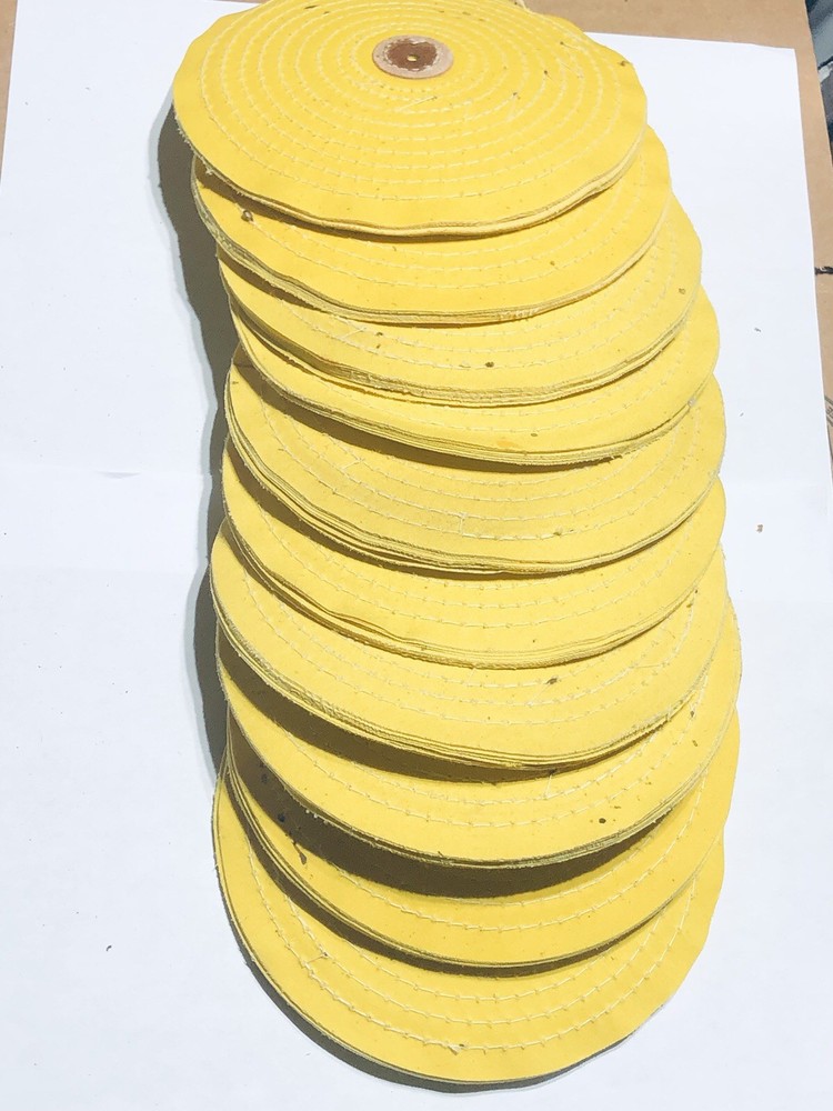 (10 Qty ) 6” Razor Edge. Yellow Treated Buffing Wheel