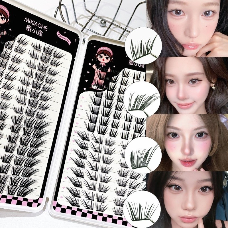 Thin Strip Fox Style Mixed False Eyelash Book – 4-in-1, 32 Rows, Glue Type