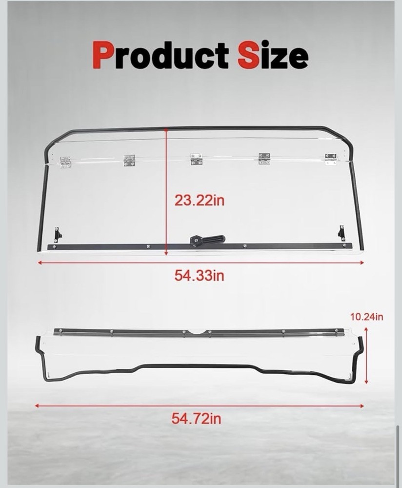 UTV Flip Windshield Pioneer 1000 2016-2025 Clear Polycarbonate