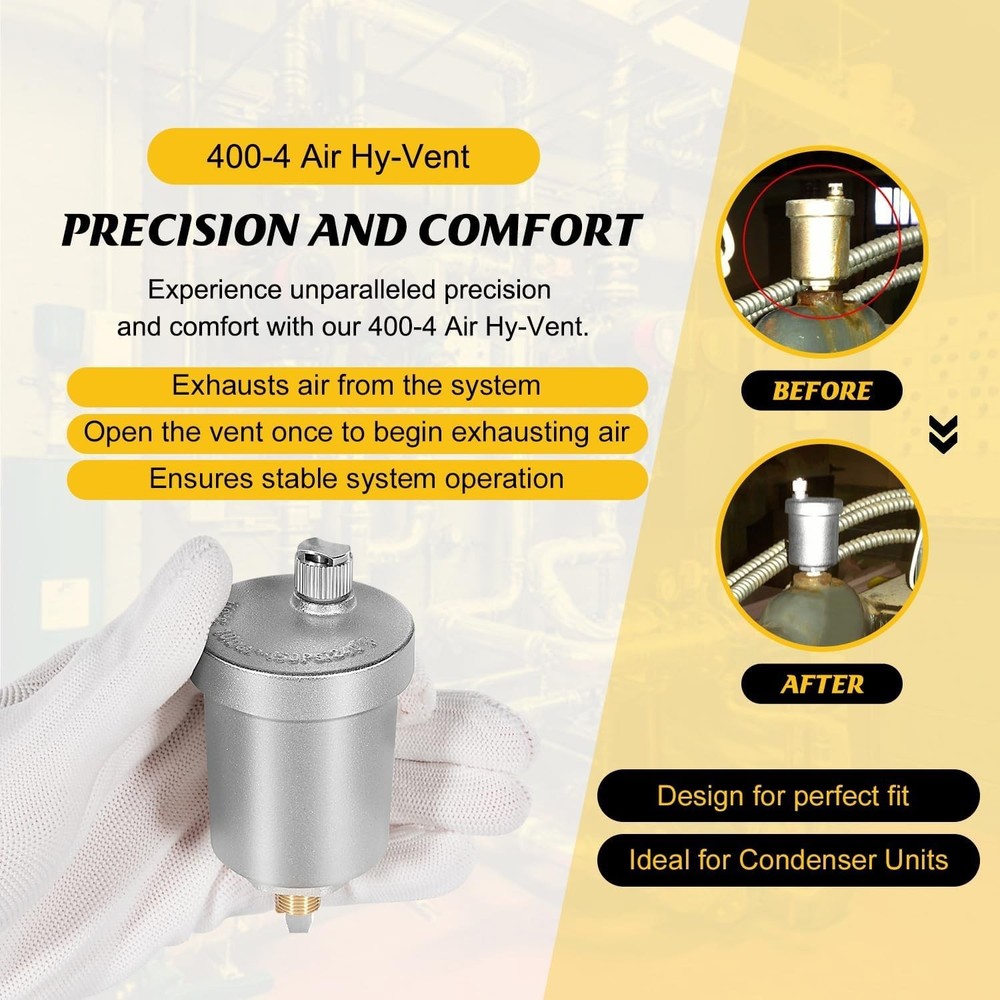 400-4 Float Air Hy-Vent, 1/8" NPT Automatic Air Vent Valve for Hydronic Heating