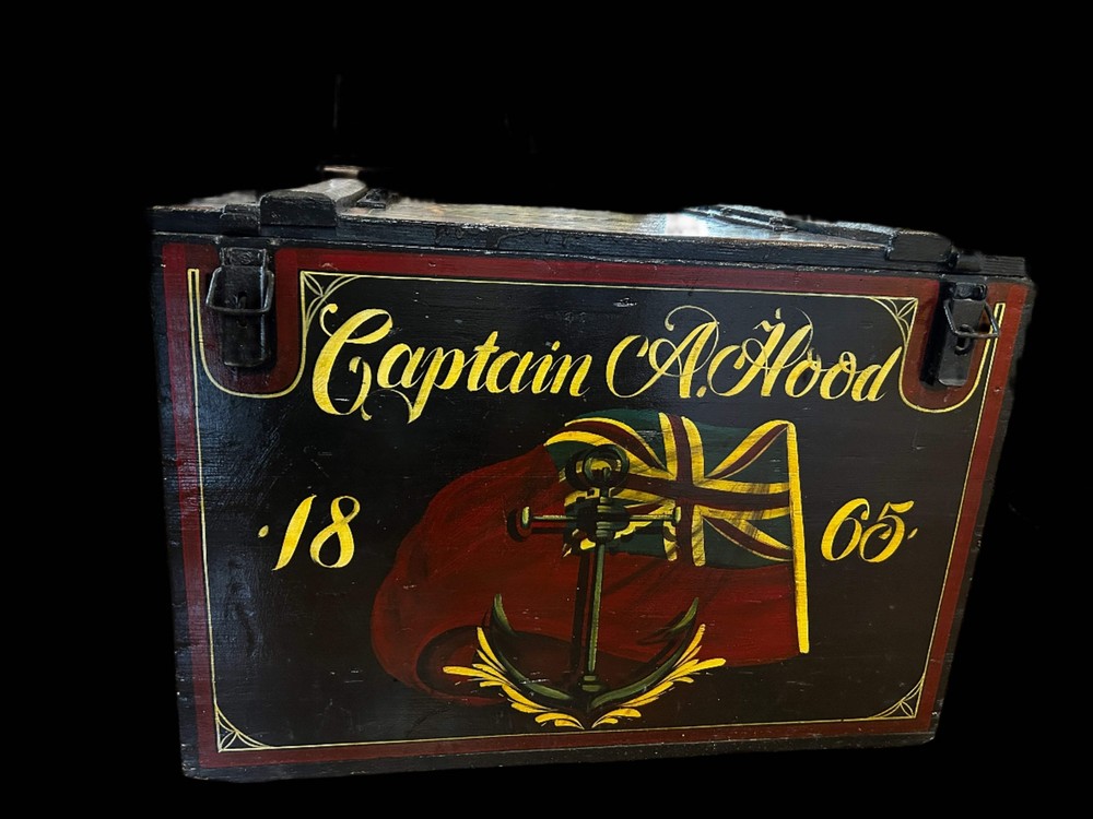 Old Hand Painted Nautical Trunk