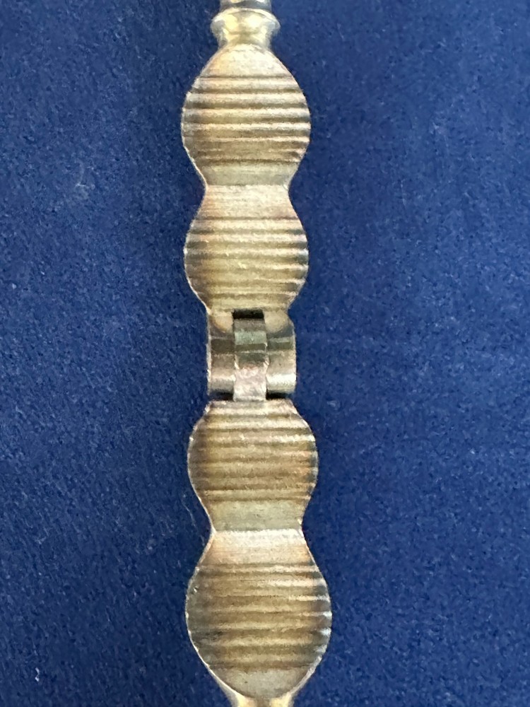 antique 19th century 1800's solid silver-plated nut nutcracker & nut picks