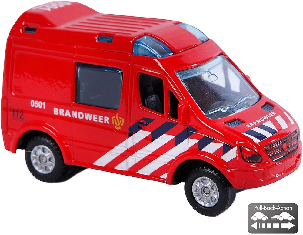Speel Goed 520083 Car Fire Brigade DIECAST Pullback, 8 cm