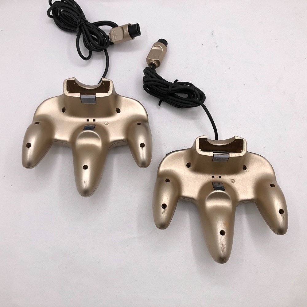 Nintendo 64 Console Gold 2 Controller Bundle Games N64 Japan Tested