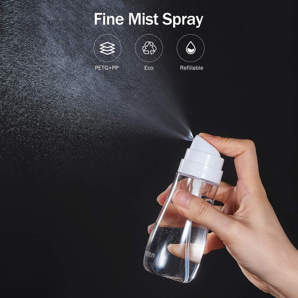 Travel Spray Bottles 2 Pack Clear 100ml
