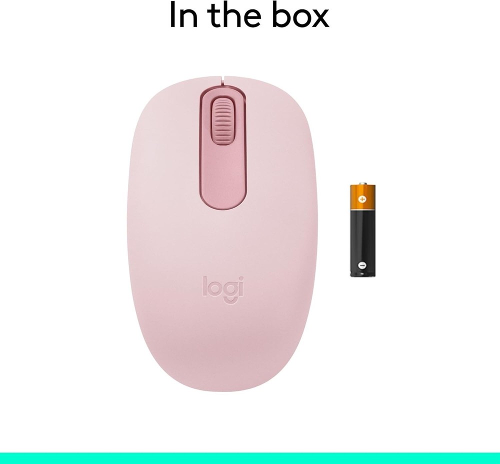 Logitech M196 Light Bluetooth Wireless Optical Mouse Compact 3-Button Rose Pink