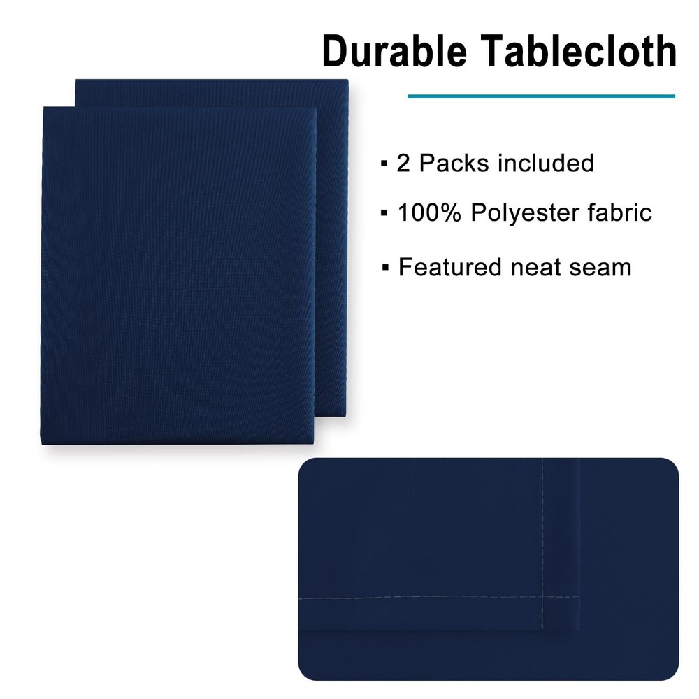 2 Pieces Square Tablecloth - Waterproof Washable Polyester Table Cloth for Di...