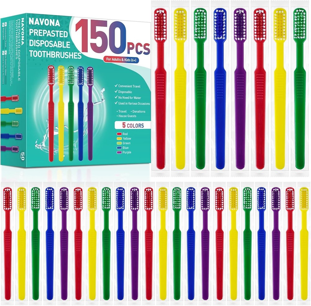 Prepasted Disposable Toothbrushes with Tootaste, Premium Bulk