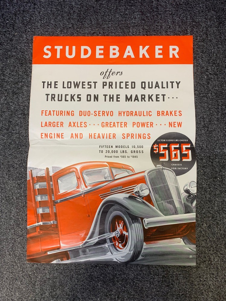 Vtg Studebaker Catalog Quality Trucks New Vehicle Features Chassis