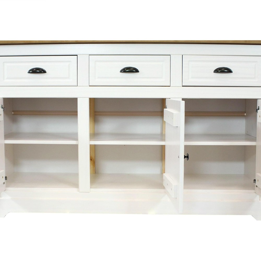 Solid Pine Sideboard With 3 Drawers And 3 Doors - 32 In