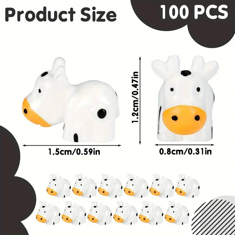 30pcs Resin Miniature Cow Statues