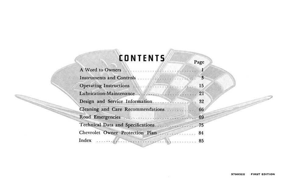 1962 Chevrolet Corvette Owner's Manual