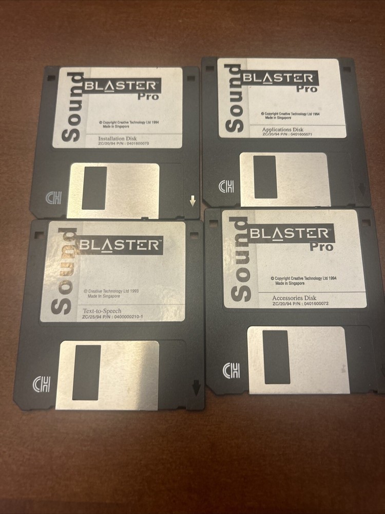 Sound Blaster Pro Software Diskettes 3.5” Creative Labs 1992