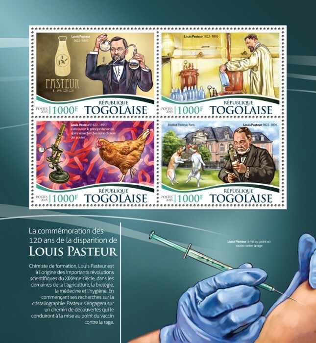 2015 TOGO MNH. LOUIS PASTEUR   | Y&T Code: 4572-4575  |  Michel Code: 6819-6822