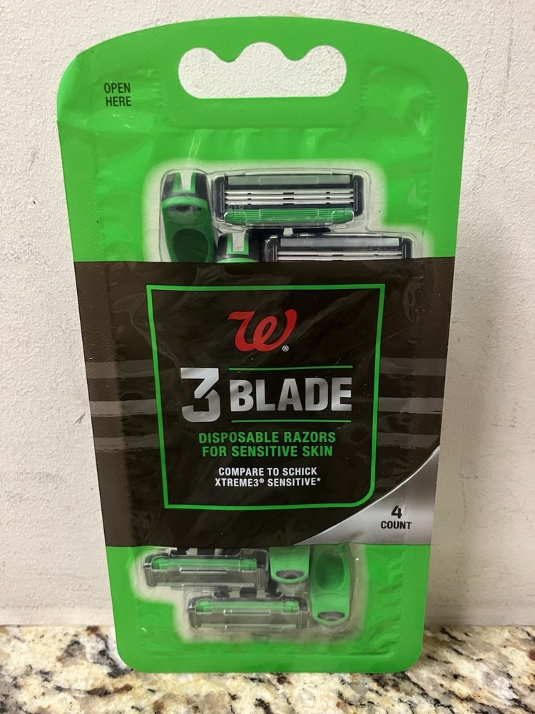 New 4 Blade Disposable Razors 3 pack