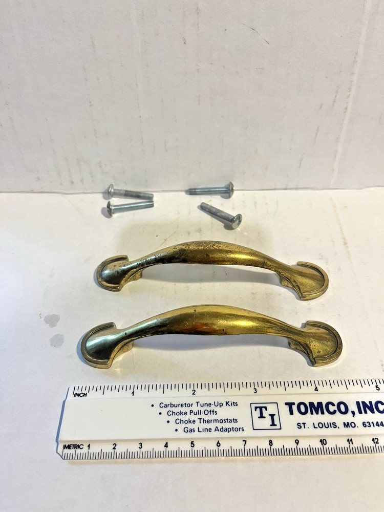 Vintage Brass Drawer, Cabinet Pull, pair w/screws