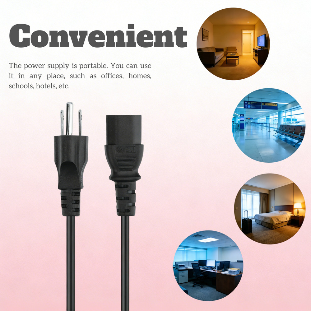 6ft UL AC Power Cable for ASUS VS248H-P 24" Backlit Widescreen Computer Display"