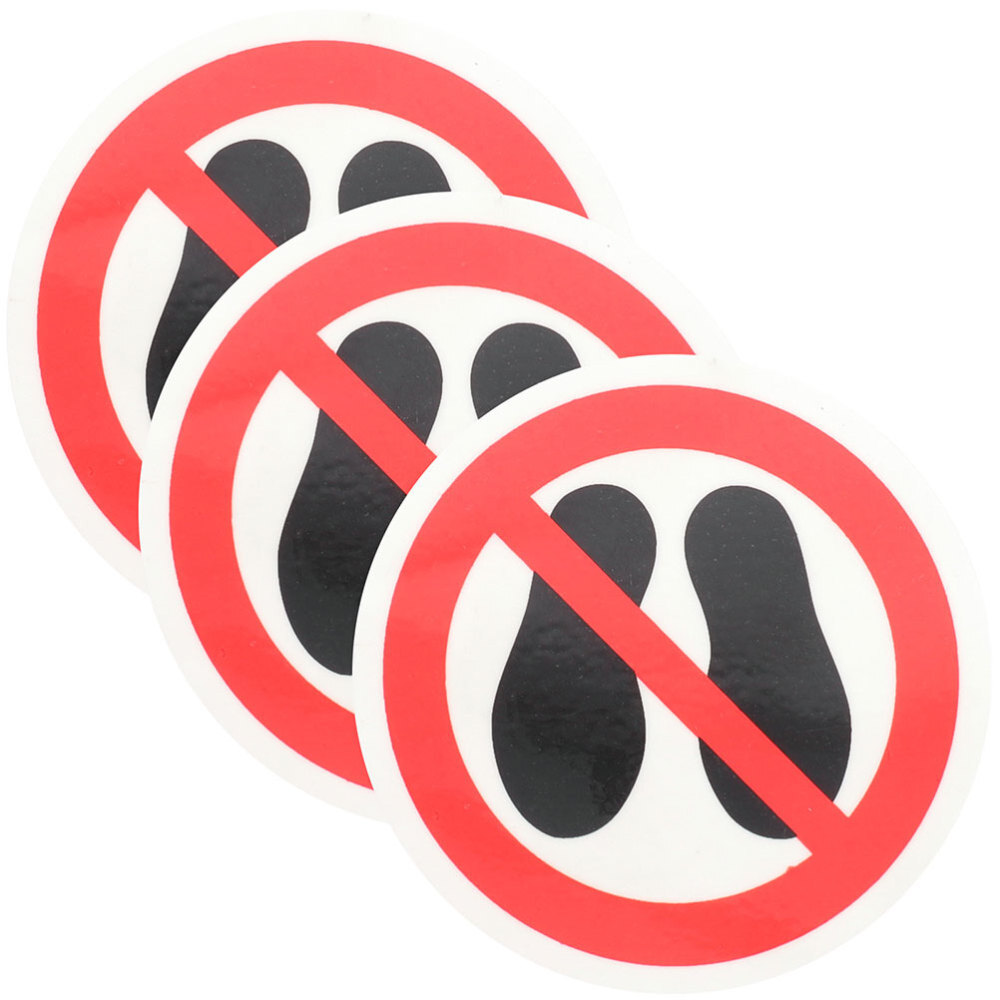 3 Pcs Caution Decal Do Not Step Stickers Safety Warning Round
