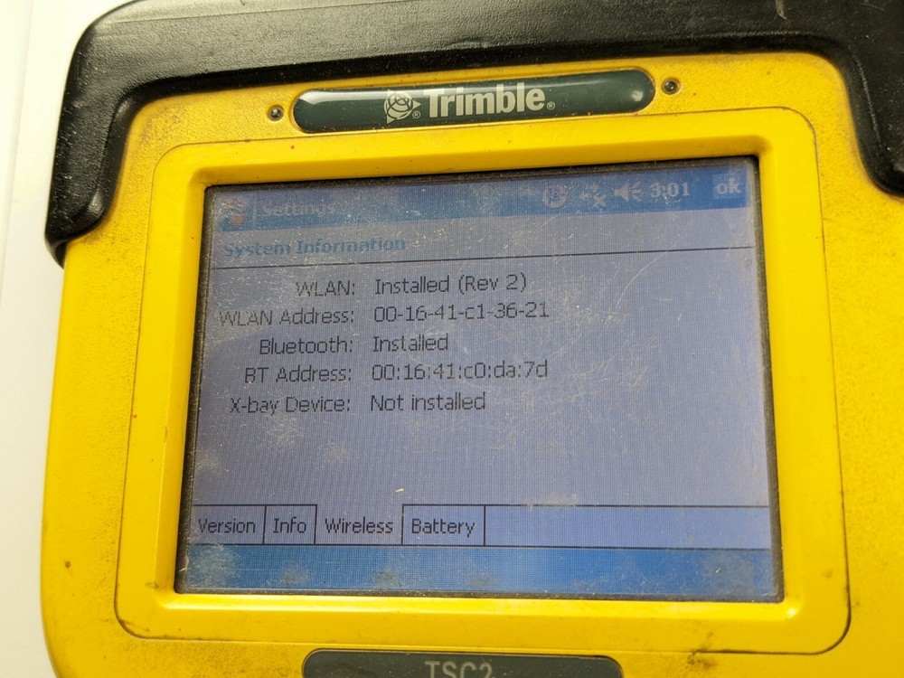 Trimble Data Collector TSC2 Survey Controller V 11.31, Bluetooth