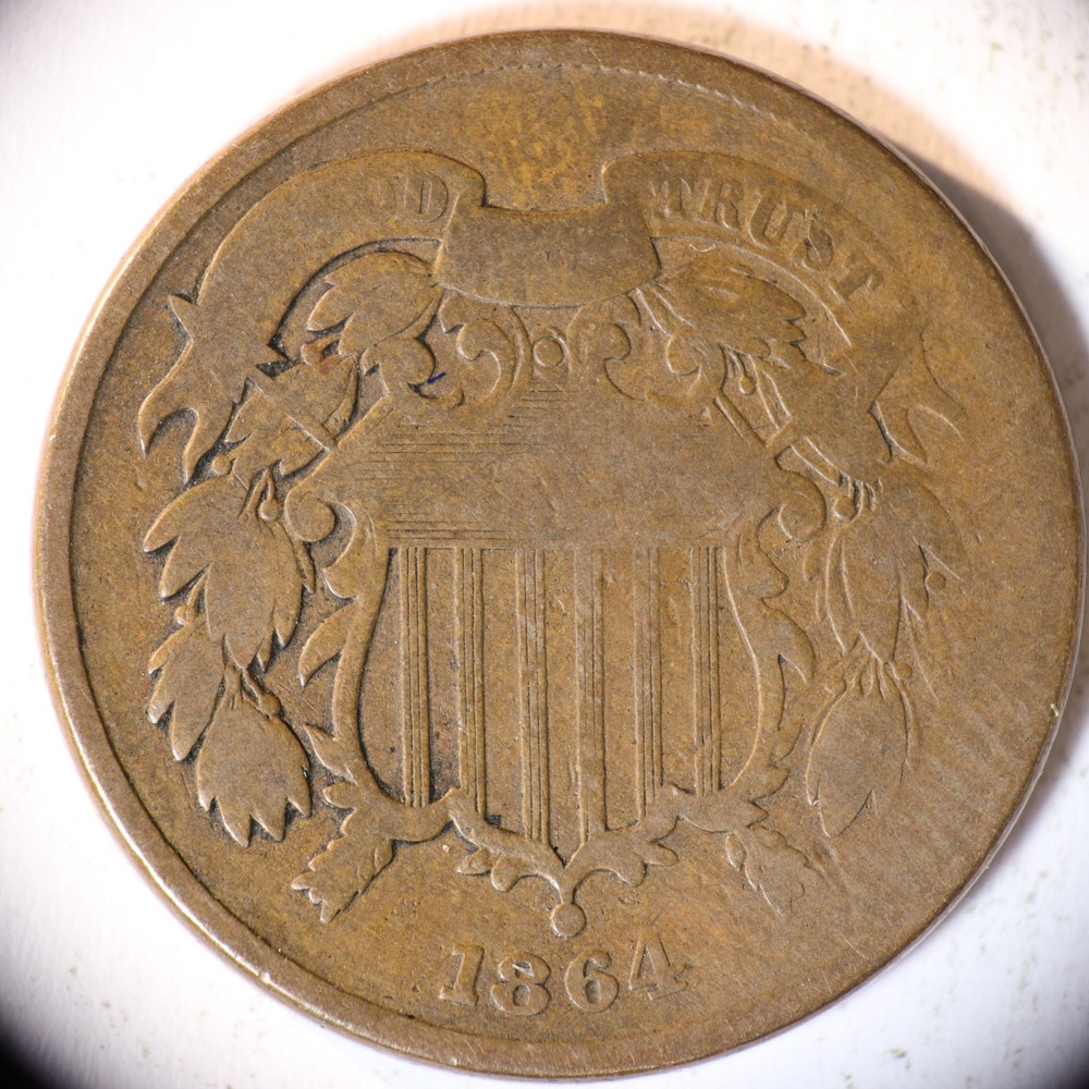 1864 2 Cent Piece, G/VG!