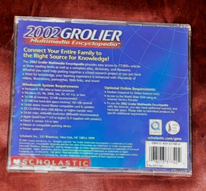 The 2002 Grolier Multimedia Encyclopedia User's Guide Scholastic-*** Sealed***
