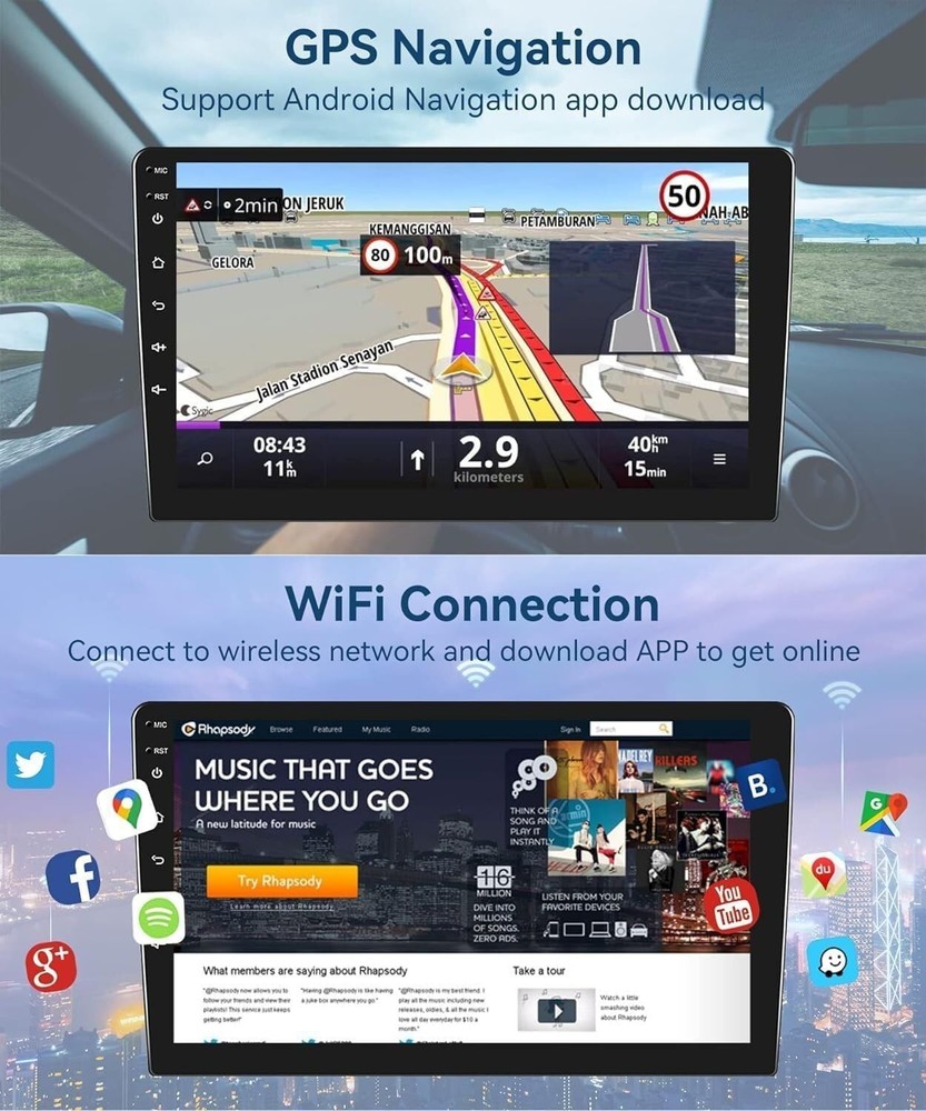 E150 E250 E350 1998-2008 7" Car Stereo Wireless CarPlay Android Auto