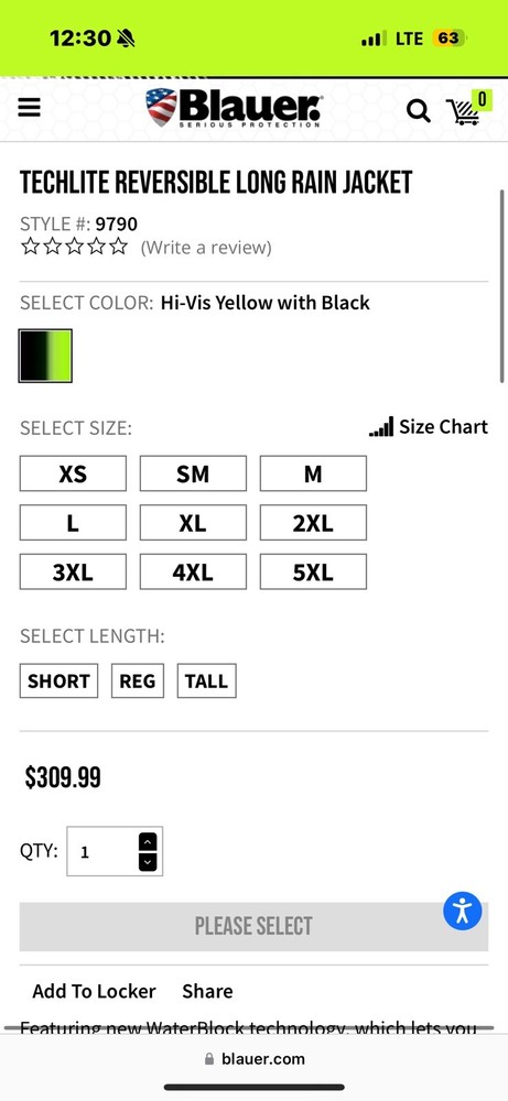 Blauer Techlite Reversible Long Rain Jacket