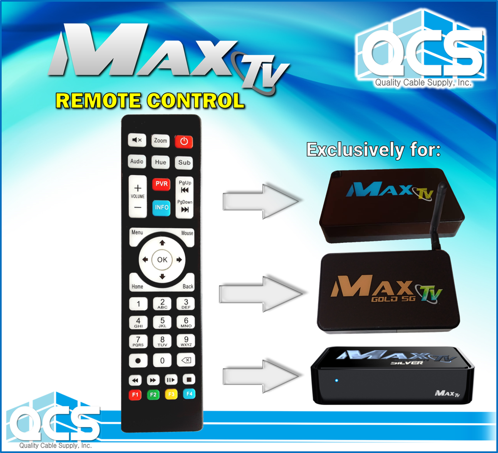 REMOTE CONTROL FOR MAXTV Gold, Silver and 2.4 (oldest models)