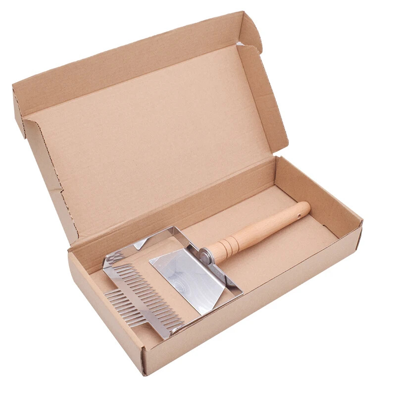 Super Large 23 pins Uncapping Fork Honeycomb Honey Scraper Wooden Handle