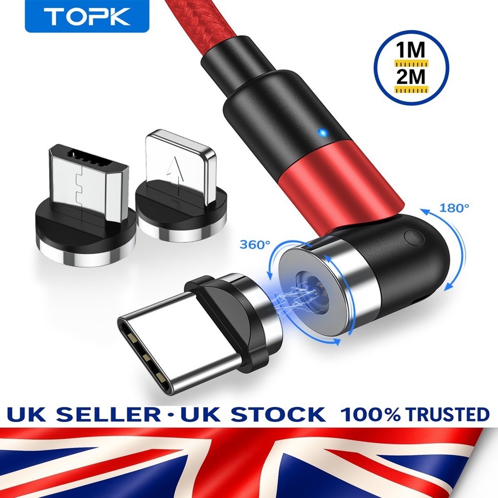 3‑in‑1 Magnetic 2.4A Charging Cable – USB C | Micro USB | IOS - 1m, 2m