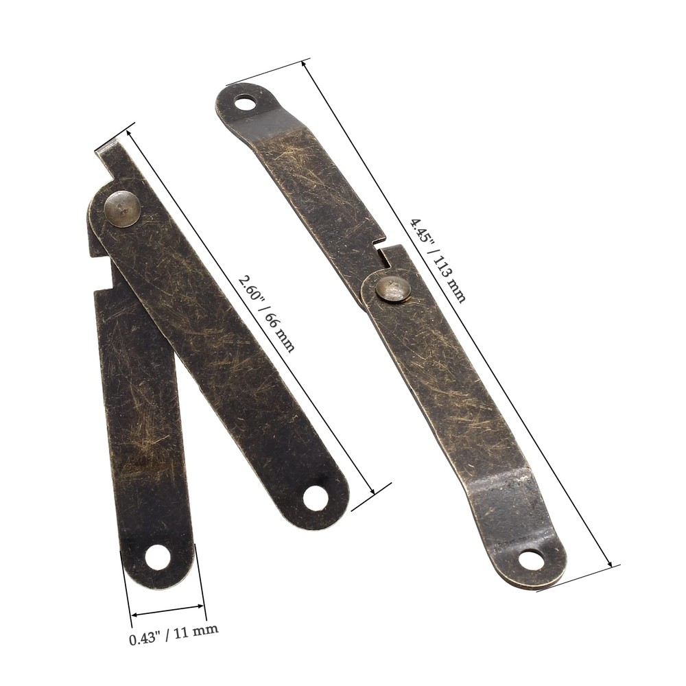 Jiozermi 2Pcs Bronze Lid Support Hinges, Left and Right Folding Small,