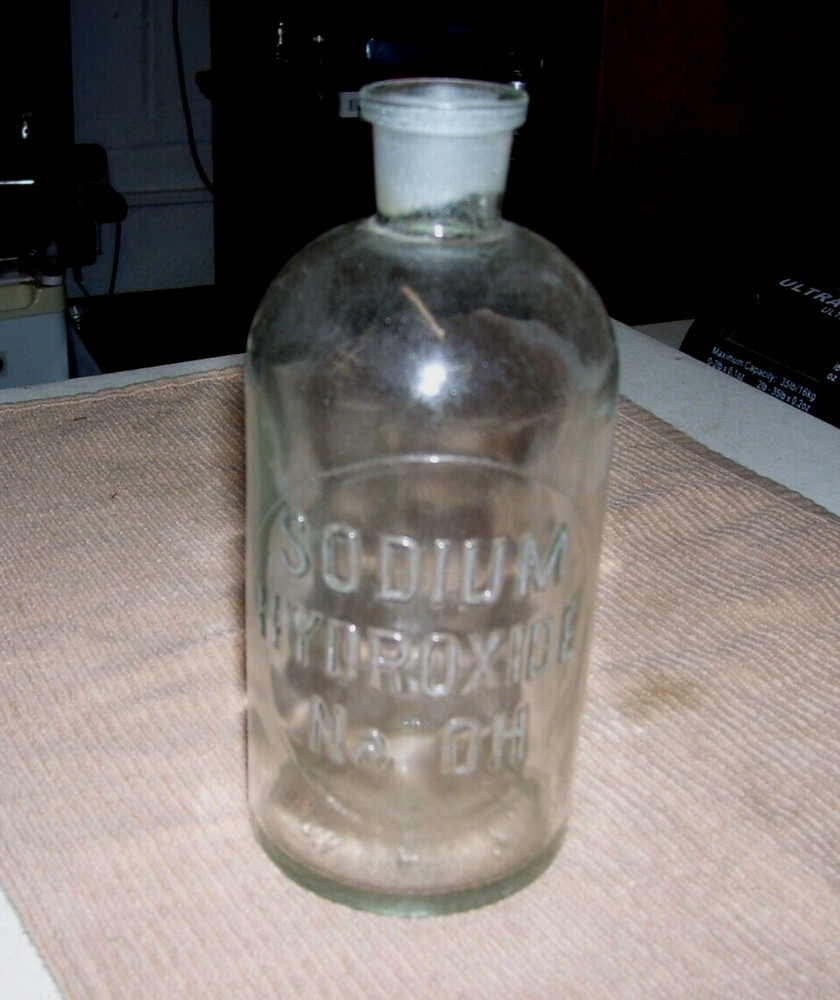 Original Vintage Wheaton  Sodium Hydroxide Bottle