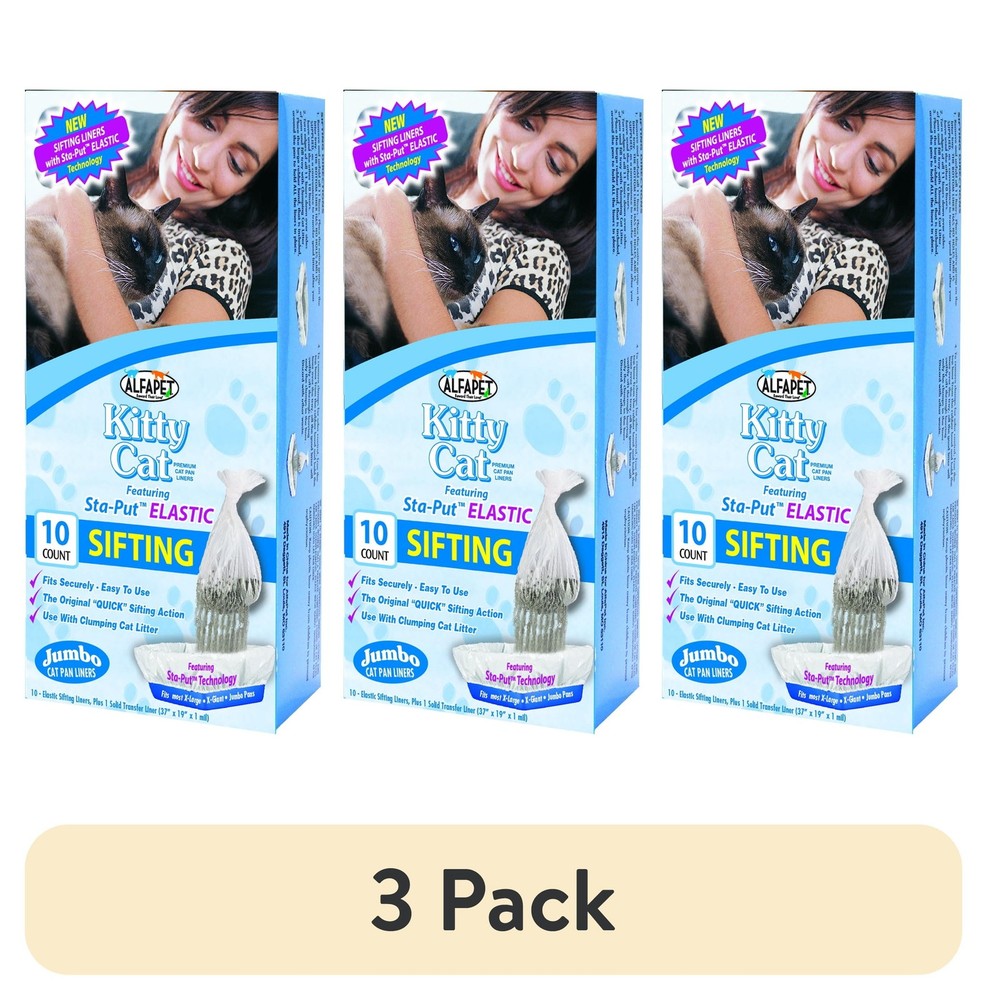 (3 pack) Alfa Pet Sifting Elastic Cat Pan Liners Fast Delivery