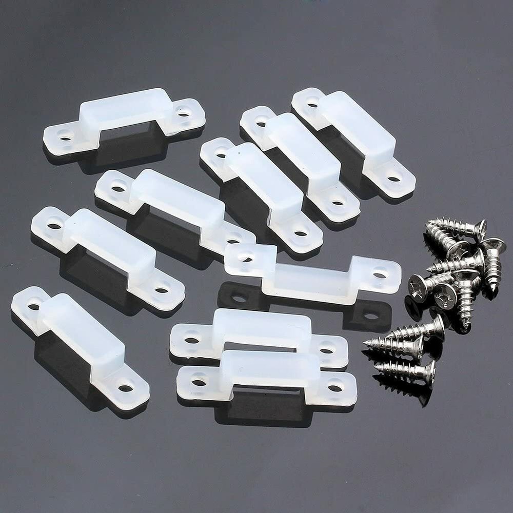 LED Strip Light Mounting Brackets , Silicon Fixed Clips with Screws