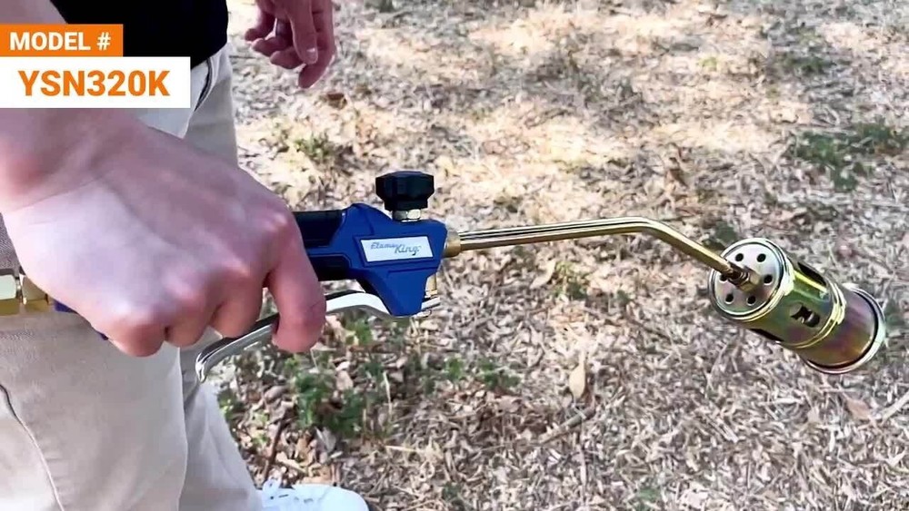 340,000 BTU Propane Torch – Self-Igniting, Turbo Blast Trigger, Flow Valve