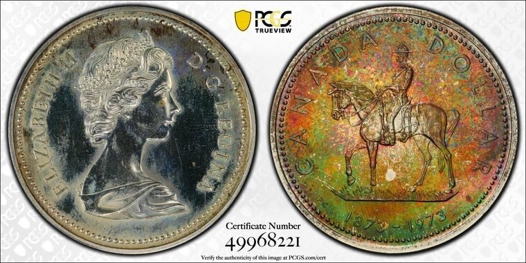 1973 S$1 PCGS SP61 Canada RCMP Ag