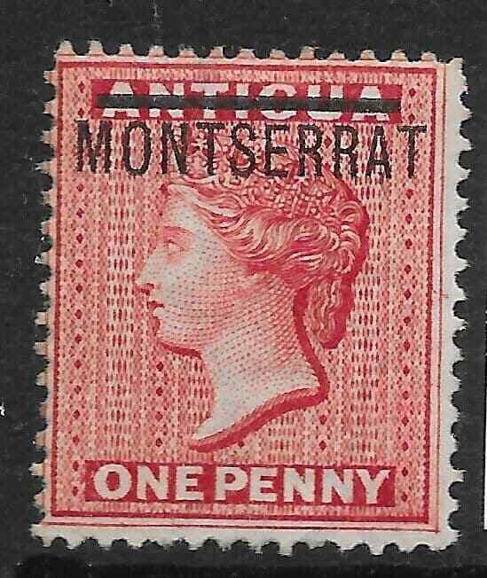 MONTSERRAT SG1 1876 1d RED MTD MINT