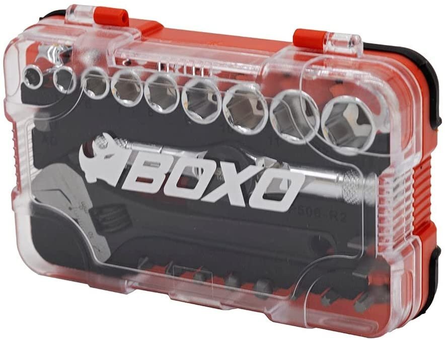 BOXO USA 23 Piece Multi Driver T-Handle Socket Bit Set : Handy Compact Tool...