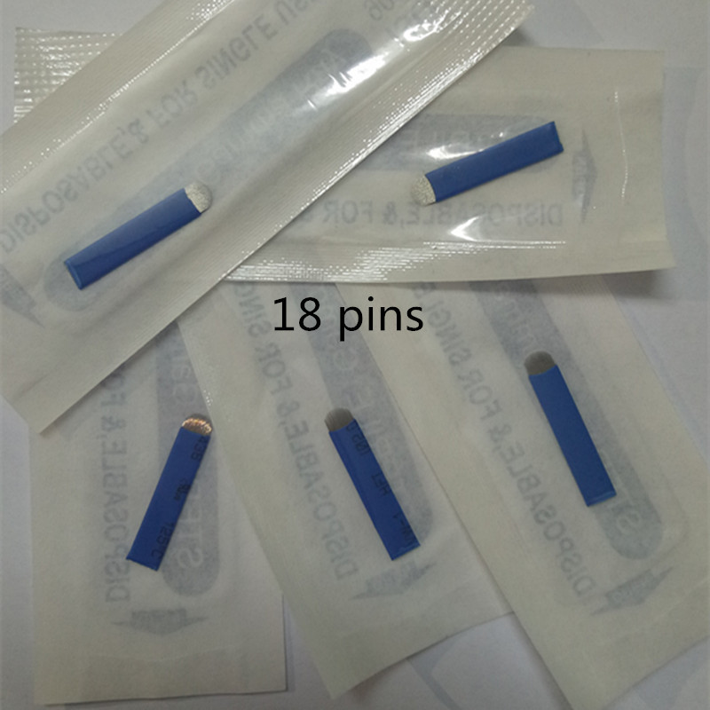 FLEXIBLE Microblading Needles Permanent Makeup Manual Eyebrow U Blade PCS 18-Pin