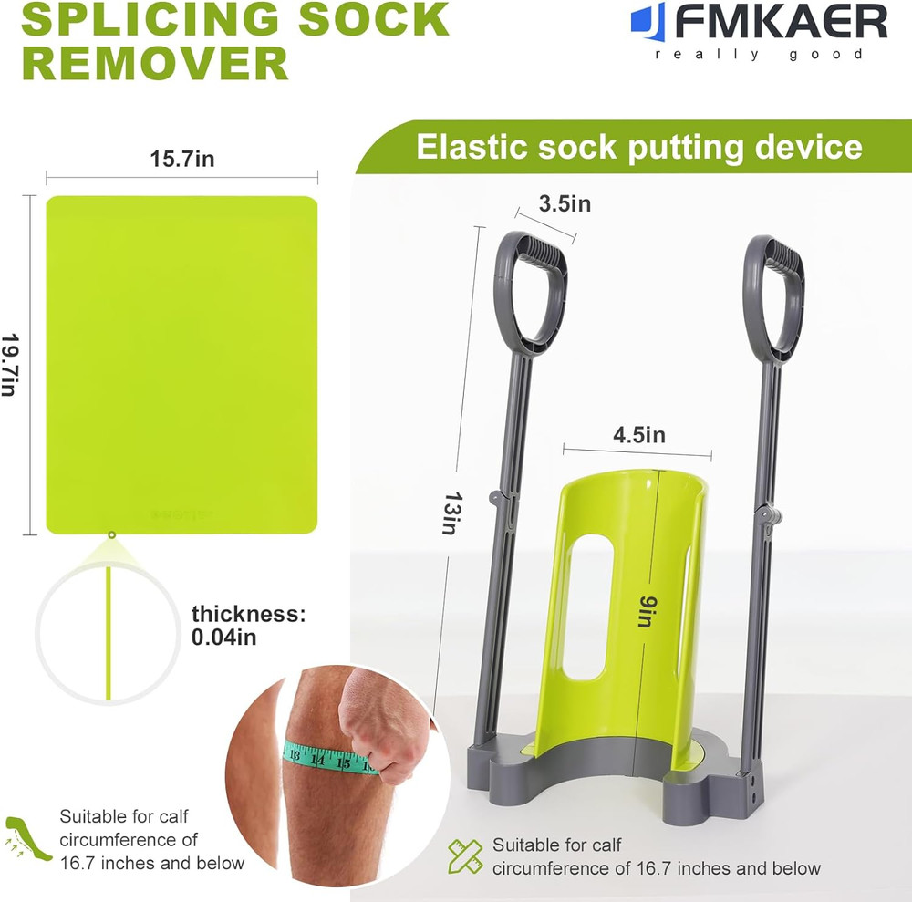 Compression Sock Aid Device with Silicone Anti Slip Mat, Sock Assistant Device