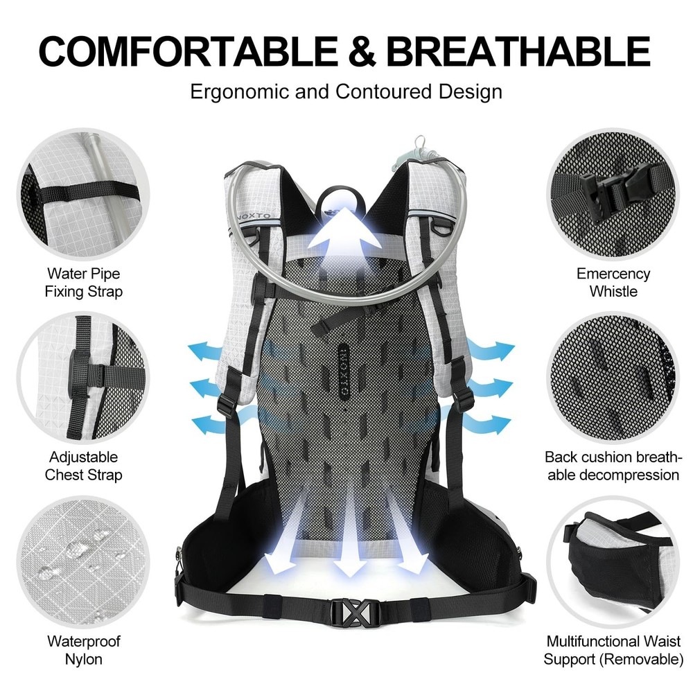 Hydration Backpack, 25L Hiking Backpack with 3L Water Bladder and Rain Cover,...
