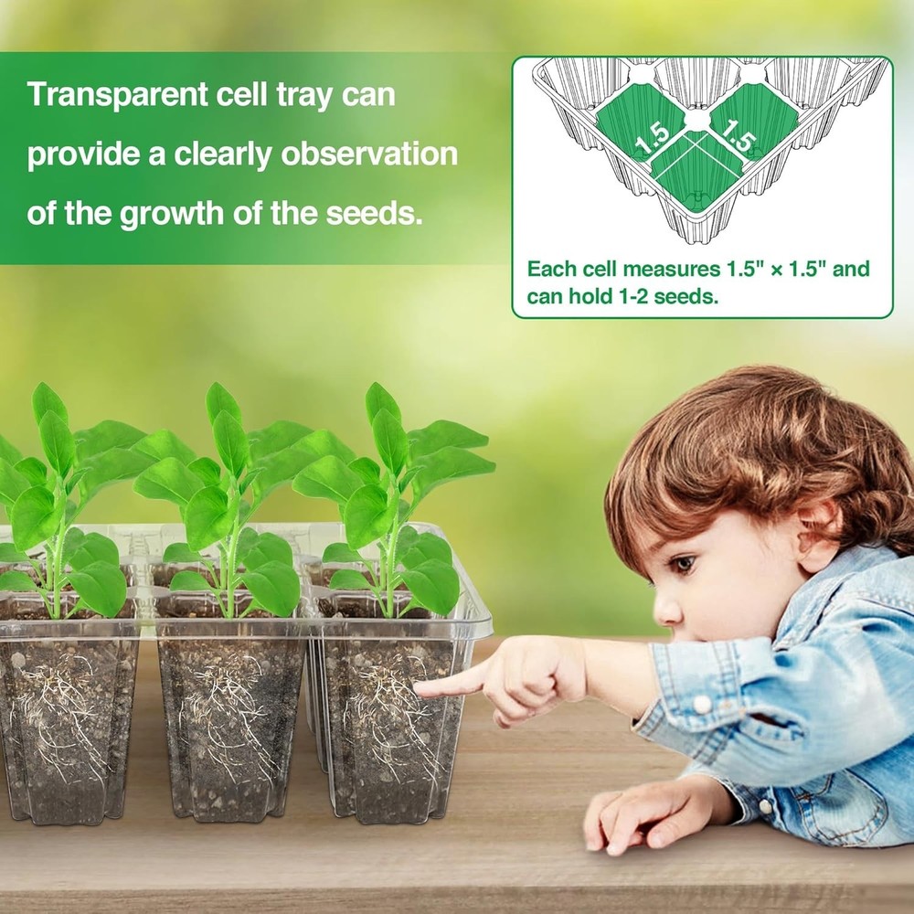 Complete Seed Starter Kit with Grow Light and Humidity Domes
