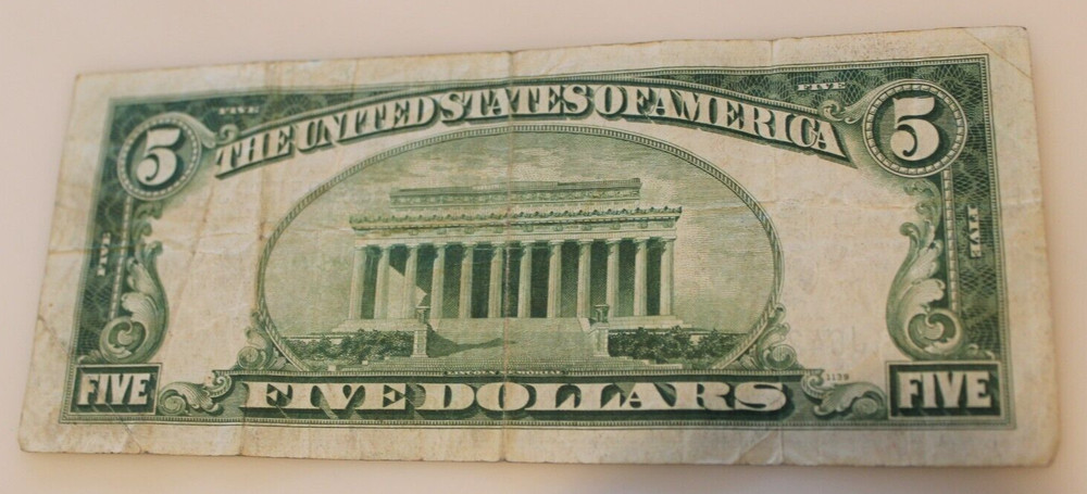 1934 A $5 SILVER CERTIFICATE *BLUE SEAL* CIRCULATED
