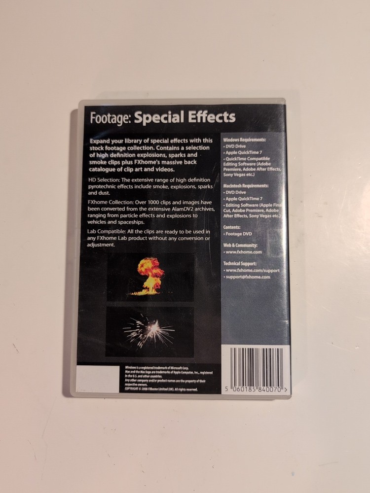 FX HOME FOOTAGE: SPECIAL EFFECTS DVD ROM