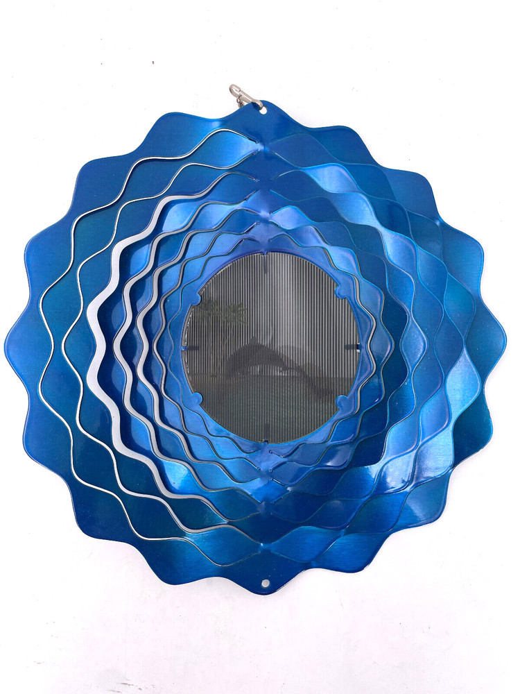 Blue Metal Wind Spinner 12" Dolphin #2024.49