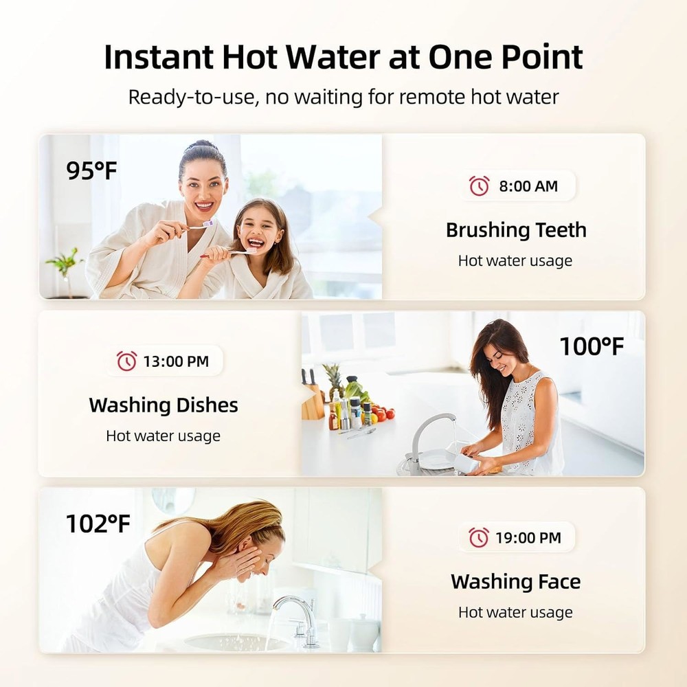 3500W Electric Tankless Water Heater 120V Instant Hot Water Heater Under Sink